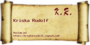 Kriska Rudolf névjegykártya